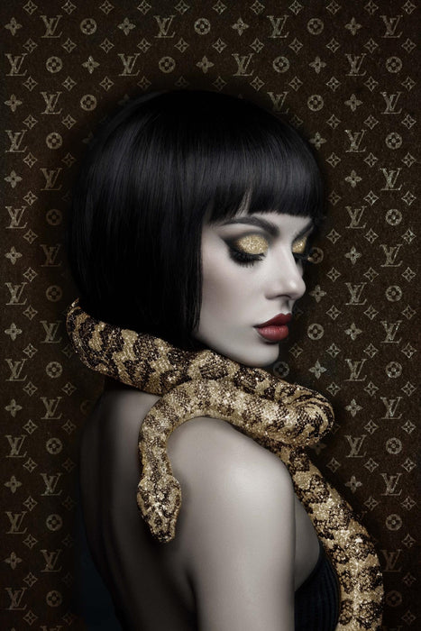 Gilded Serpent Muse - 32" x 48" Framed Wall Art