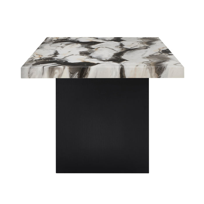 Vega - Faux Marble Dining Table - White / Black