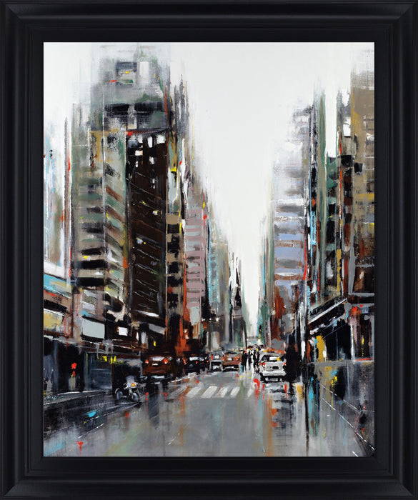 Rainy Avenue - 28" x 34" Framed Wall Art