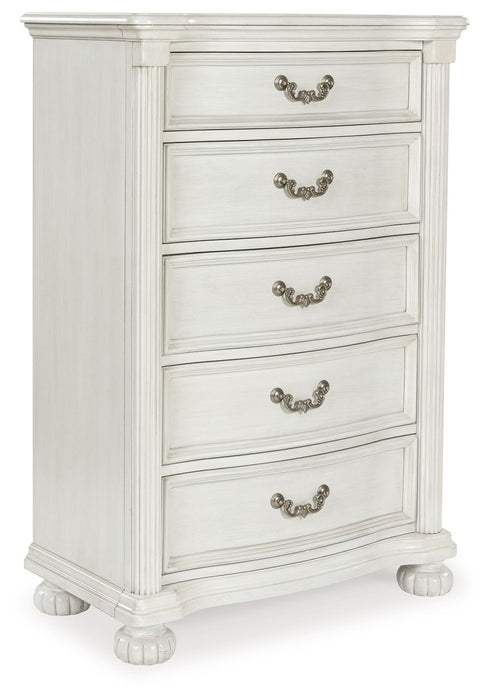 Montelaine - Five Drawer Chest - Antique White
