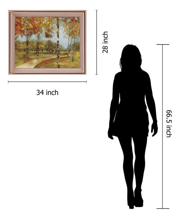 Golden Birch Trail - 28" x 34" Framed Wall Art