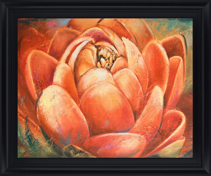 Saffron Petal Radiance - 28" x 34" Framed Wall Art