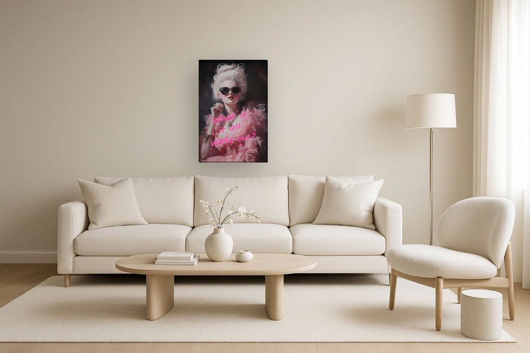 Dreamy Pink Glamour - 24" x 36" Framed Wall Art