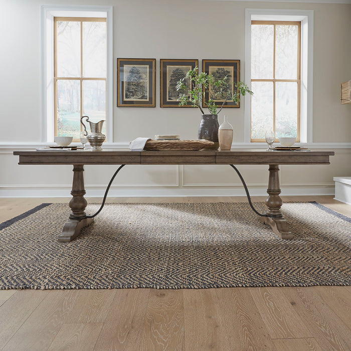 Americana Farmhouse - Trestle Table - Dark Brown
