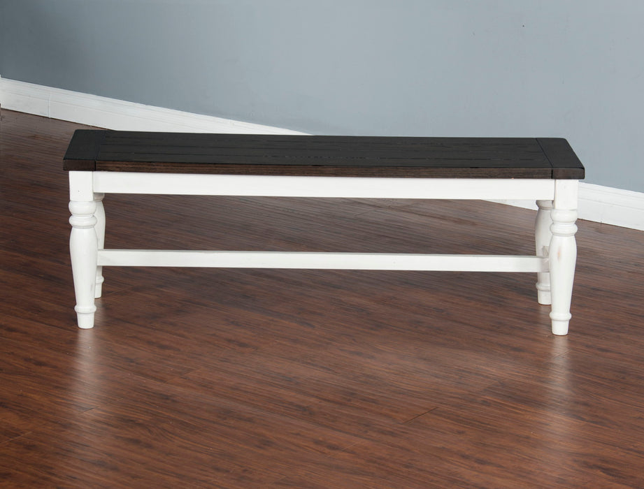Carriage House - Bench - Cottage White / Europen Dark