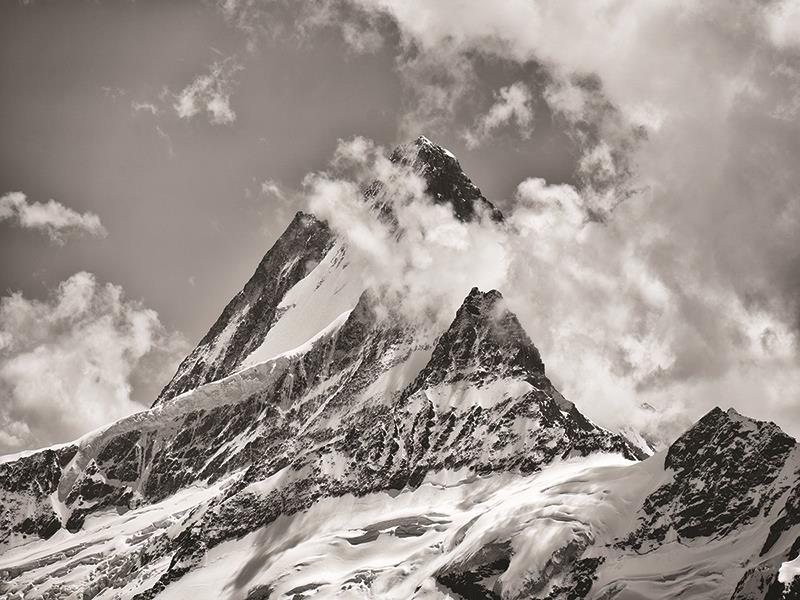 The Schreckhorn In The Bernese Alps By Martin Podt Photography (Framed) - Gray