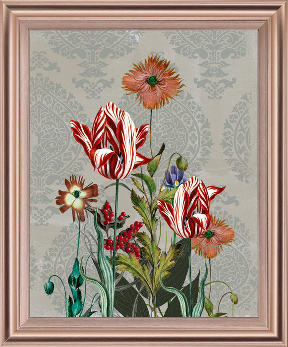 Scarlet Petal Parade - 28" x 34" Framed Wall Art