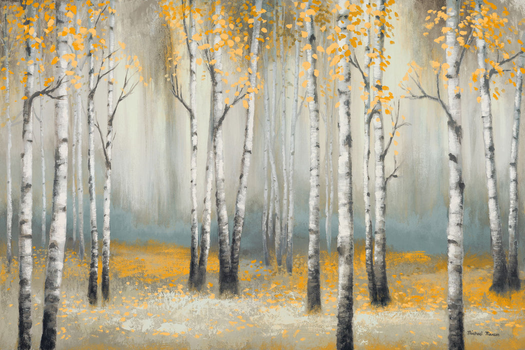 Framed Small - Golden September Birchmichaelmarcon - Orange