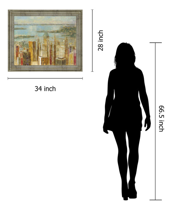 Golden Harbor Skyline - 28" x 34" Framed Wall Art