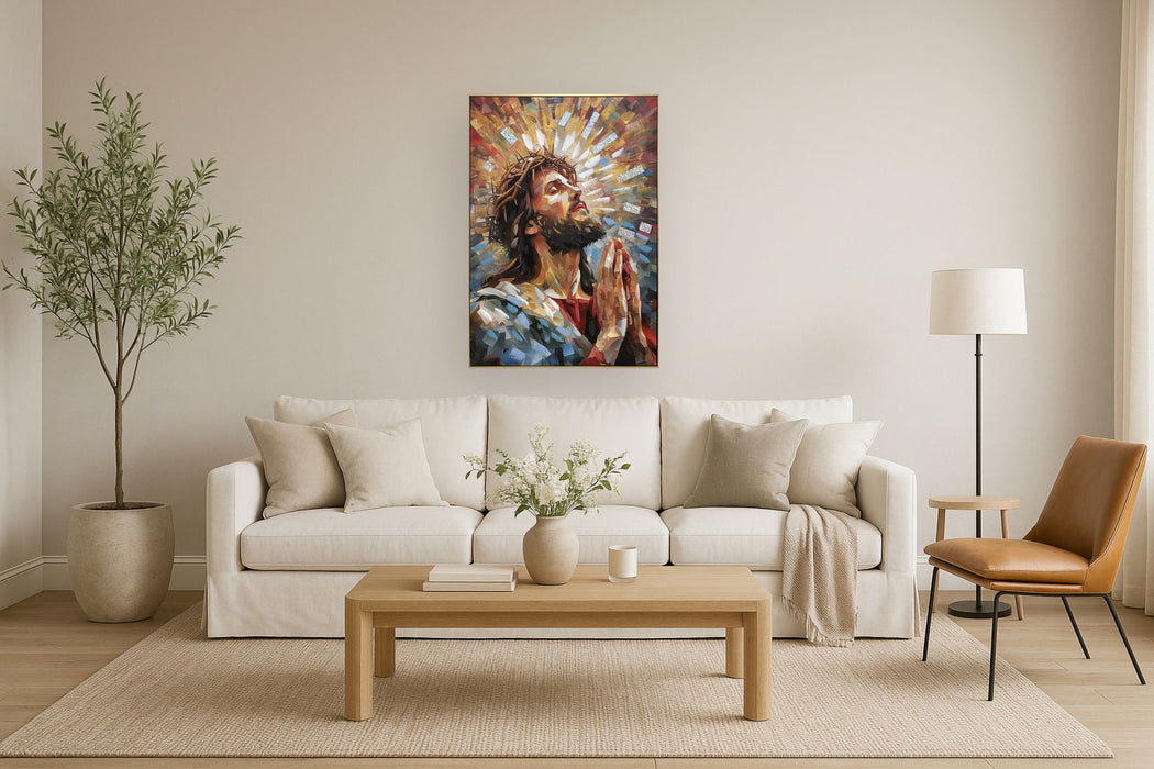 Radiant Prayer Reverence - 28" x 40" Framed Wall Art