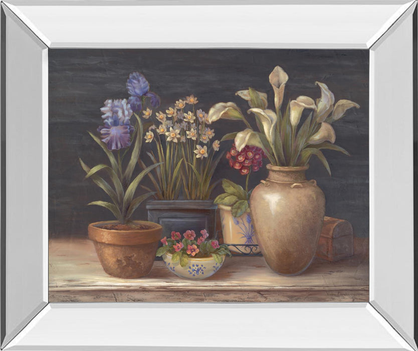 Pottery Blooms - 22" x 26" Framed Wall Art - Green