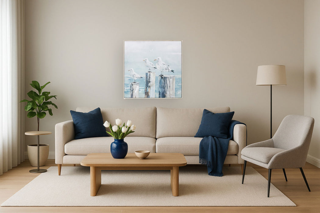 Seaside Trio Serenity - 33" x 33" Framed Wall Art