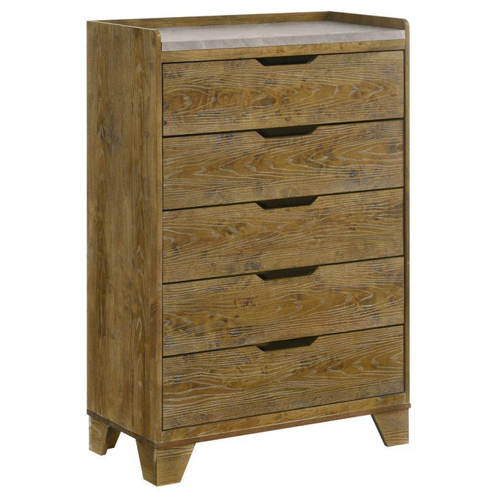 Henderson - 5-Drawer Bedroom Chest Of Drawers - Medium Oak