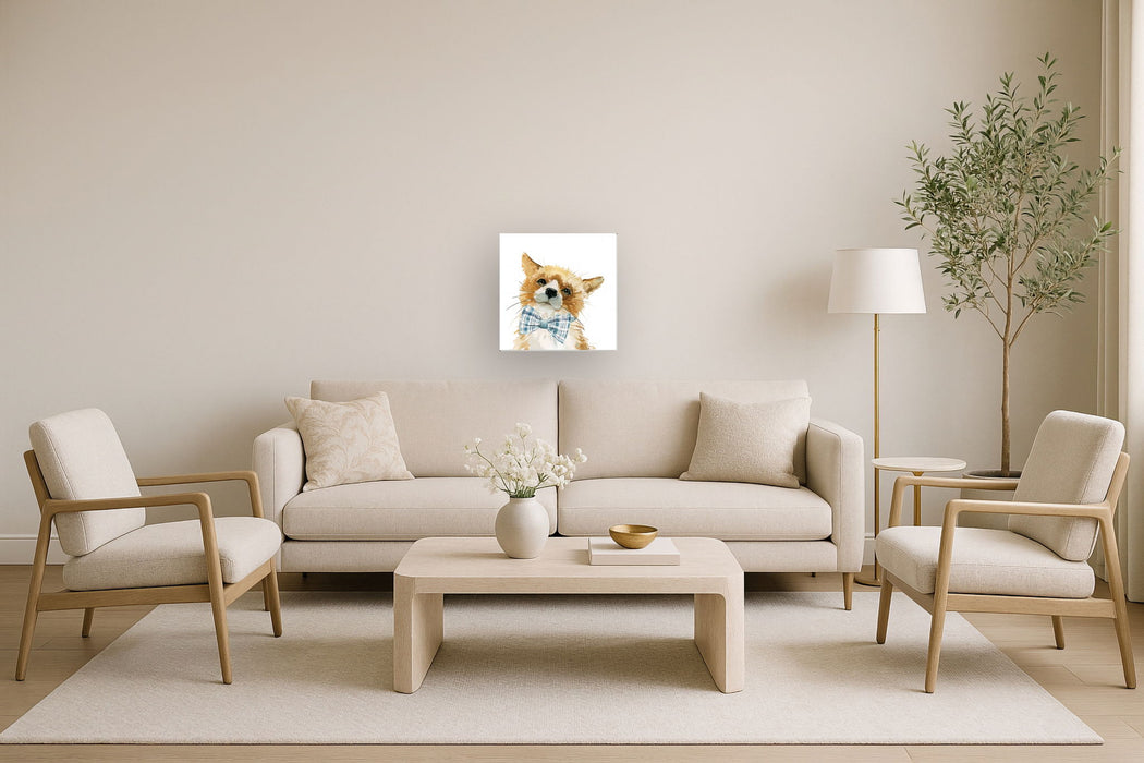 Gallery Wrapped Giclee On Canvas Funny Pet With Bow - Light Brown