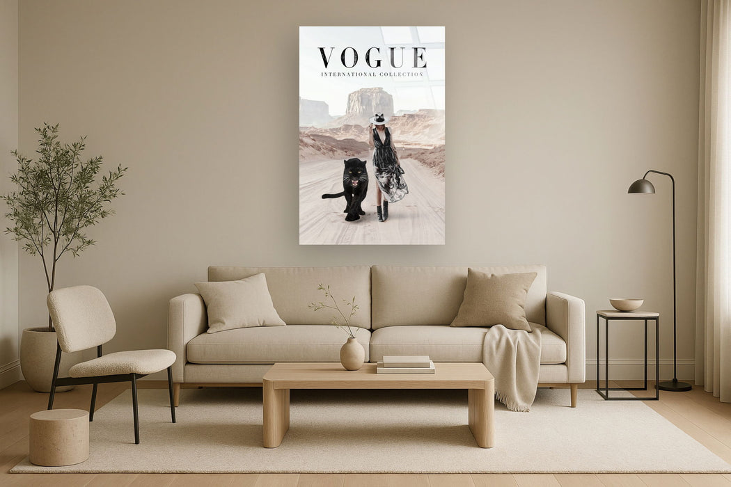 "Desert Companions" Tempered Glass With Foil - White / Black / Tan