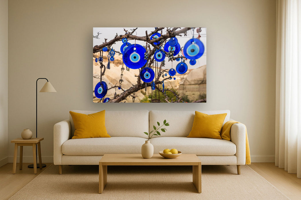 Tempered Glass With Foil - Evil Eye Protection - Blue