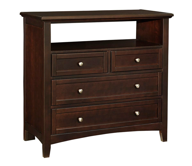 Bonanza - 4-Drawer Media Chest - Merlot