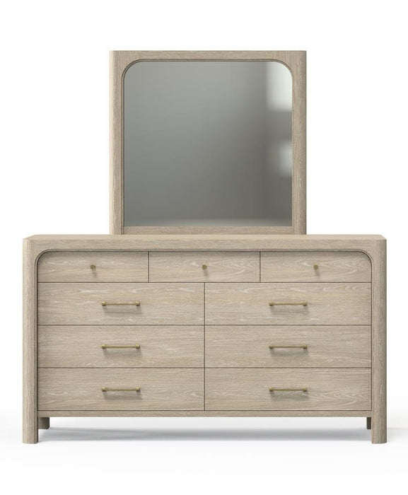 Solano - 9-Drawer Bedroom Dresser With Mirror - Weathered Mango