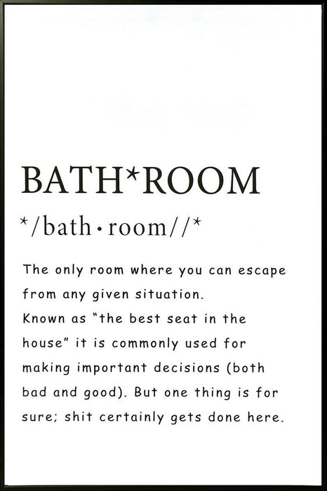 "Quirky Definitions" Canvas In Frame - Black