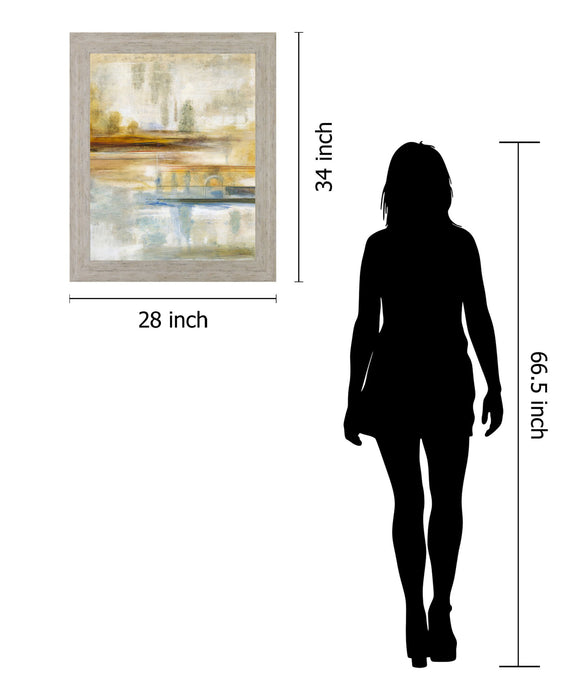 Golden Misty Horizon - 28" x 34" Framed Wall Art