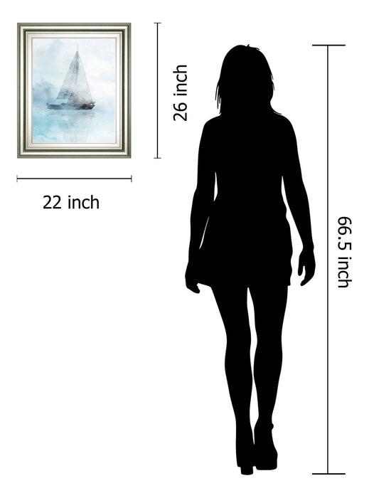 Sailing Boat I By Ken Roko - Framed Print Wall Art - Pearl Silver