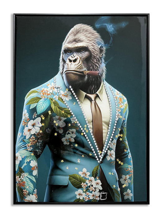 Gentleman Ape Blossom - 21" x 29" Framed Wall Art