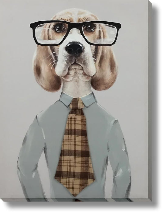 Dapper Hound Boss - 30" x 40" Framed Wall Art