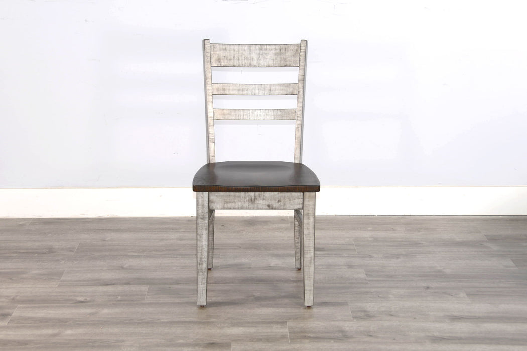 Homestead Hills - Ladderback Chair, Wood Seat (Set of 2) - Tobacco Leaf / Alpine Gray