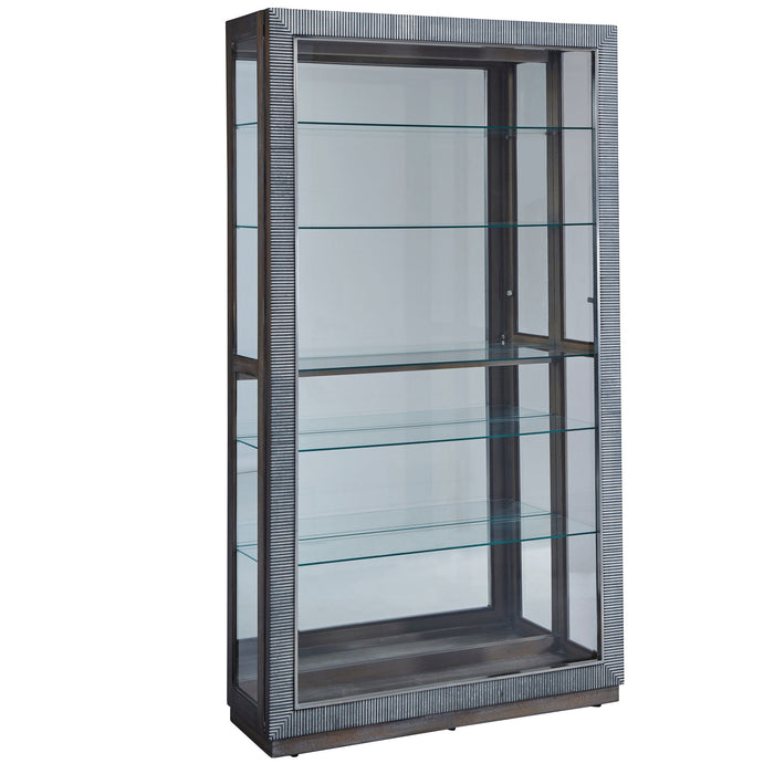 Pulaski Accents - Sliding Door Curio Cabinet - Medium Wood