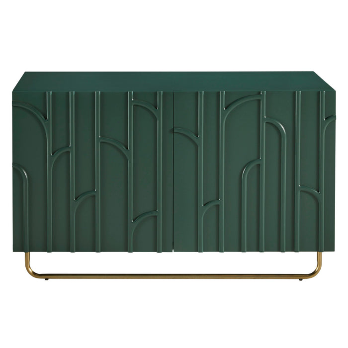 2-Door Accent Chest With Shelf - Green