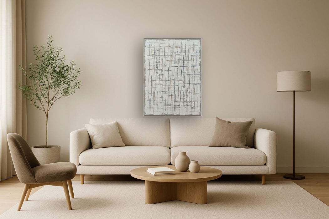 Frosted Crosshatch - 36" x 48" Framed Wall Art