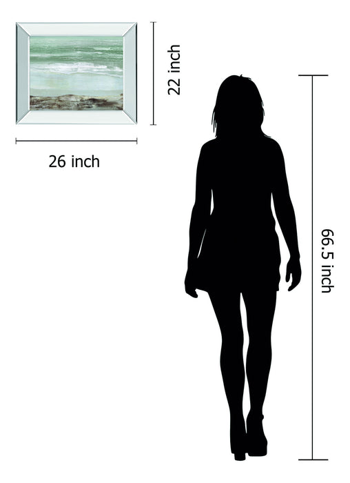 Grey Dawn By Caroline Gold - Mirror Framed Print Wall Art - Blue