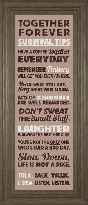 Survival Tips I By The Vintage Collection - Framed Print Wall Art - Light Brown