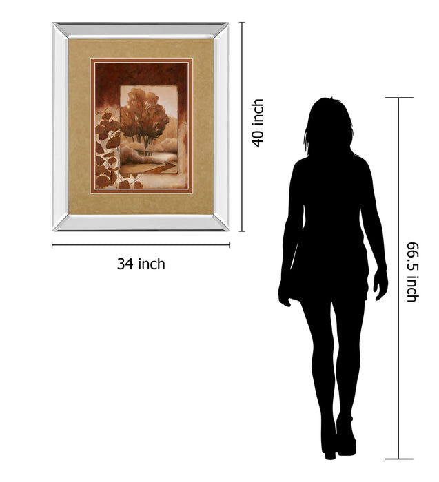 Mirrored Frame Fall Vignette I By Carol Robinson - Red