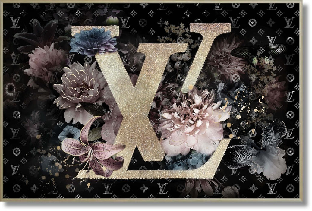 Gilded Bloom Radiance - 32" x 47" Framed Wall Art