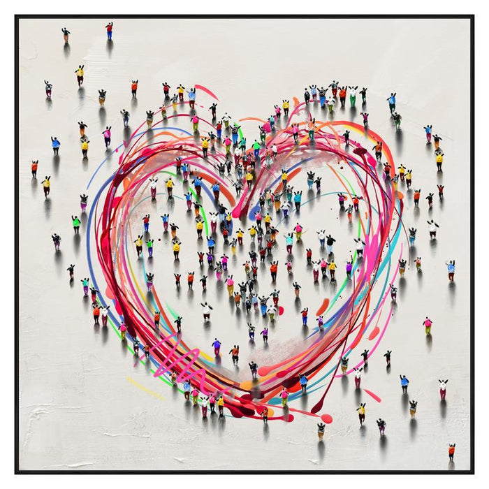 Unity Heart Gathering - 36" x 36" Framed Wall Art
