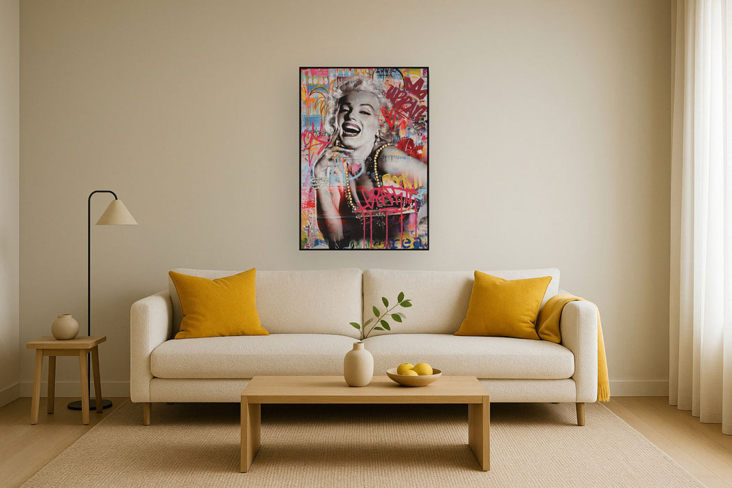Vivid Popstar Mirth - 28" x 40" Framed Wall Art