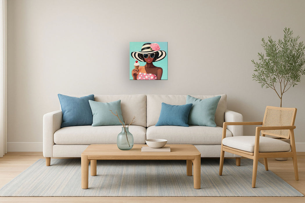 Chic Sundae Glam - 24" x 24" Framed Wall Art