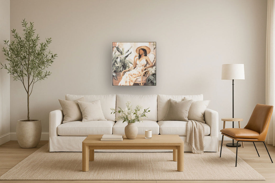 Sunlit Veranda Muse - 33" x 33" Framed Wall Art