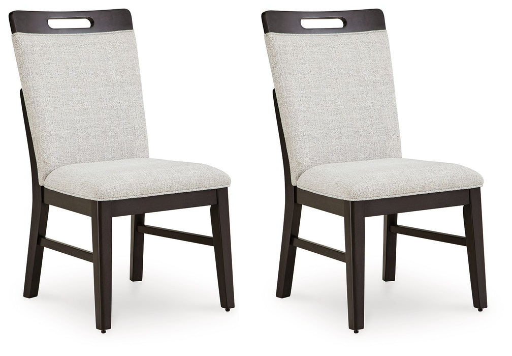 Neymorton - Dining Upholstered Side Chair (Set of 2) - Light Gray / Brown