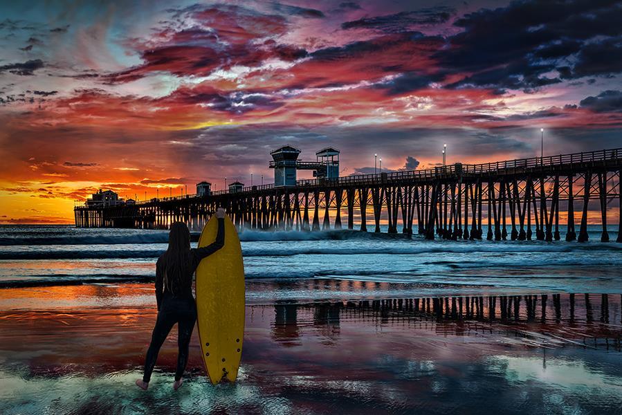 Dusk At The Pier - Purple