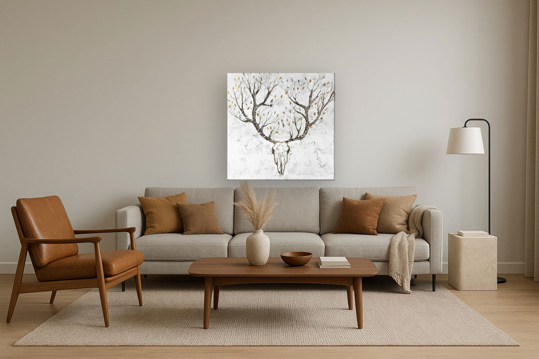 39x39 Hand Painted Textured Canvas - White