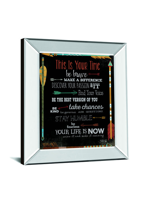 This Is Your Time By Marla Rae - Mirror Framed Print Wall Art - Black