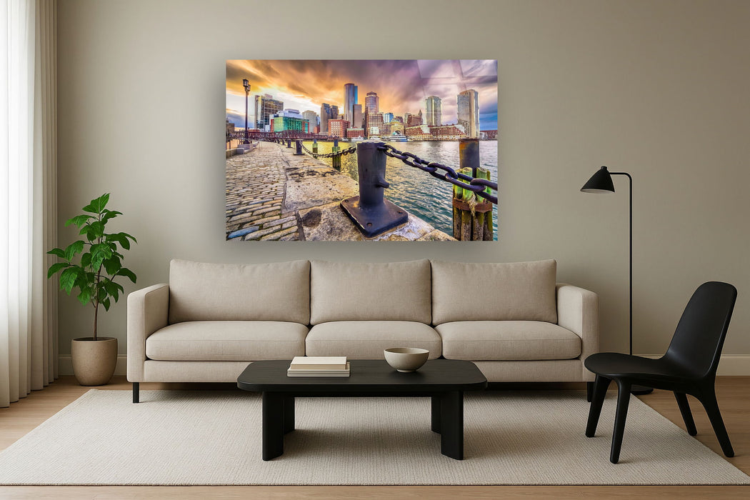 Tempered Glass With Foil - Boston Harbor - Dark Gray