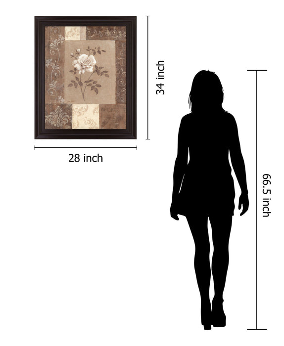 Sepia Rose Elegance - 28" x 34" Framed Wall Art