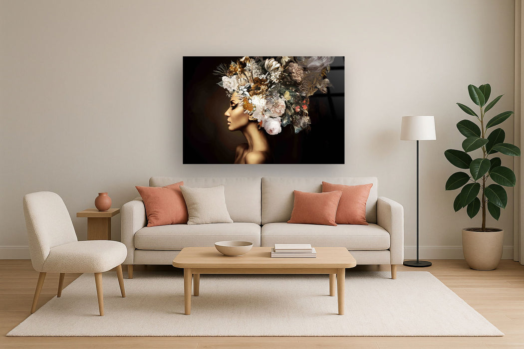 Opulent Flora Muse - 40" x 60" Framed Wall Art