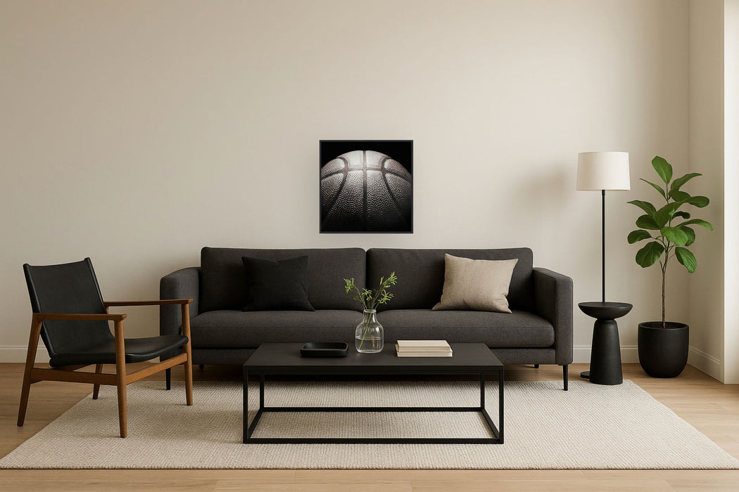 Shadowed Pebble Sphere - 24" x 24" Framed Wall Art