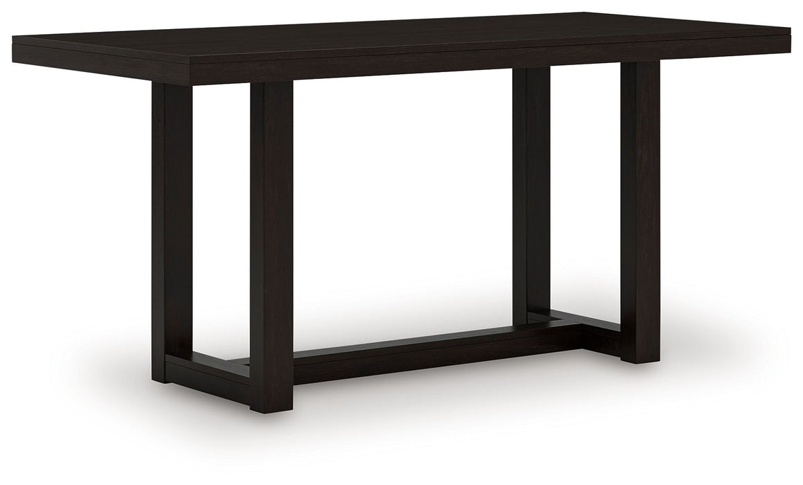 Neymorton - 5 Pc. - Rectangular Dining Room Counter Table, 4 Barstools - Dark Grayish Brown