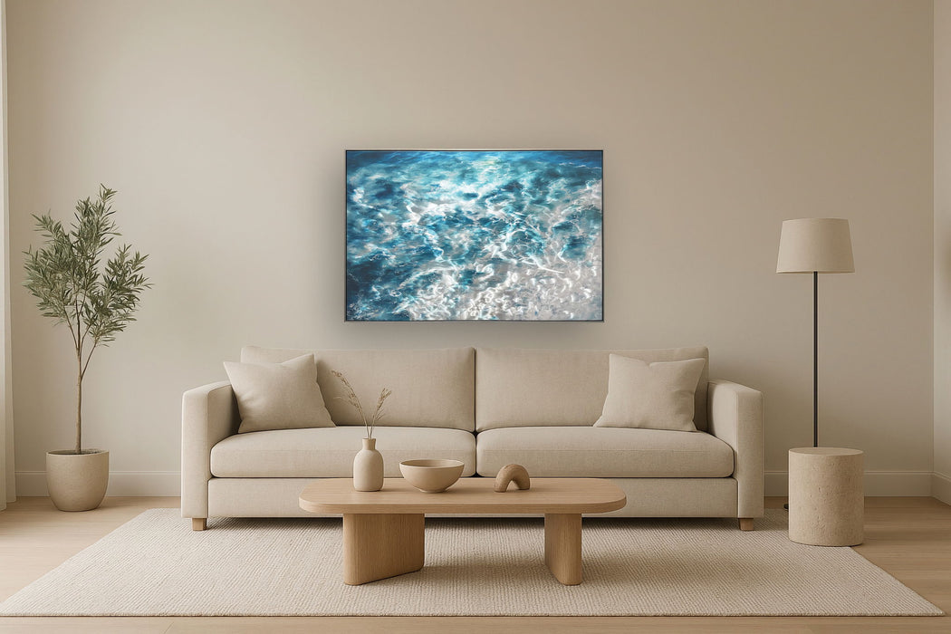 Glistening Tidal Flow - 32" x 47" Framed Wall Art