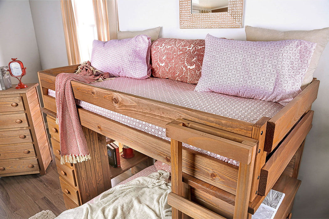 Beckford - Loft Bed With 2 Slat Kits - Mahogany